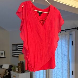 Beautiful Women's Red Crisscross Blouse AB Studio L